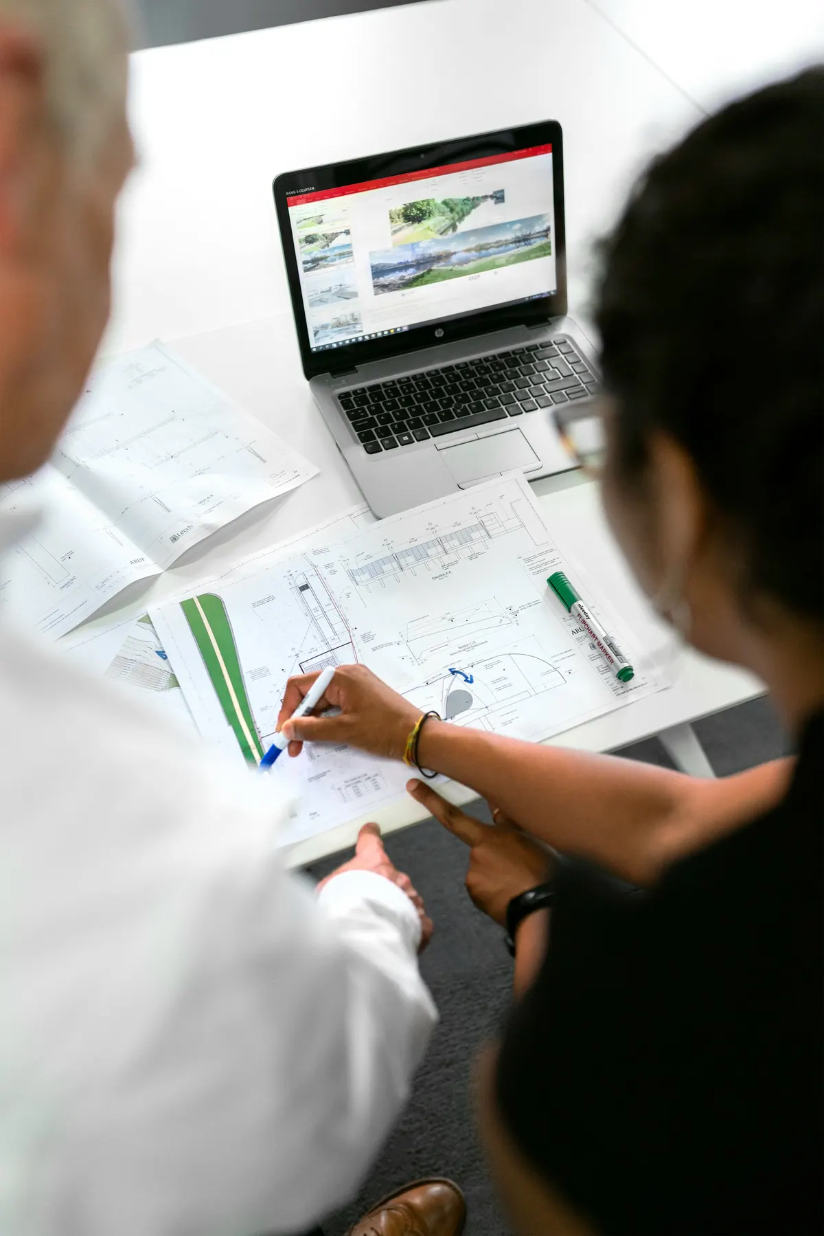 Engineer reviewing works on site